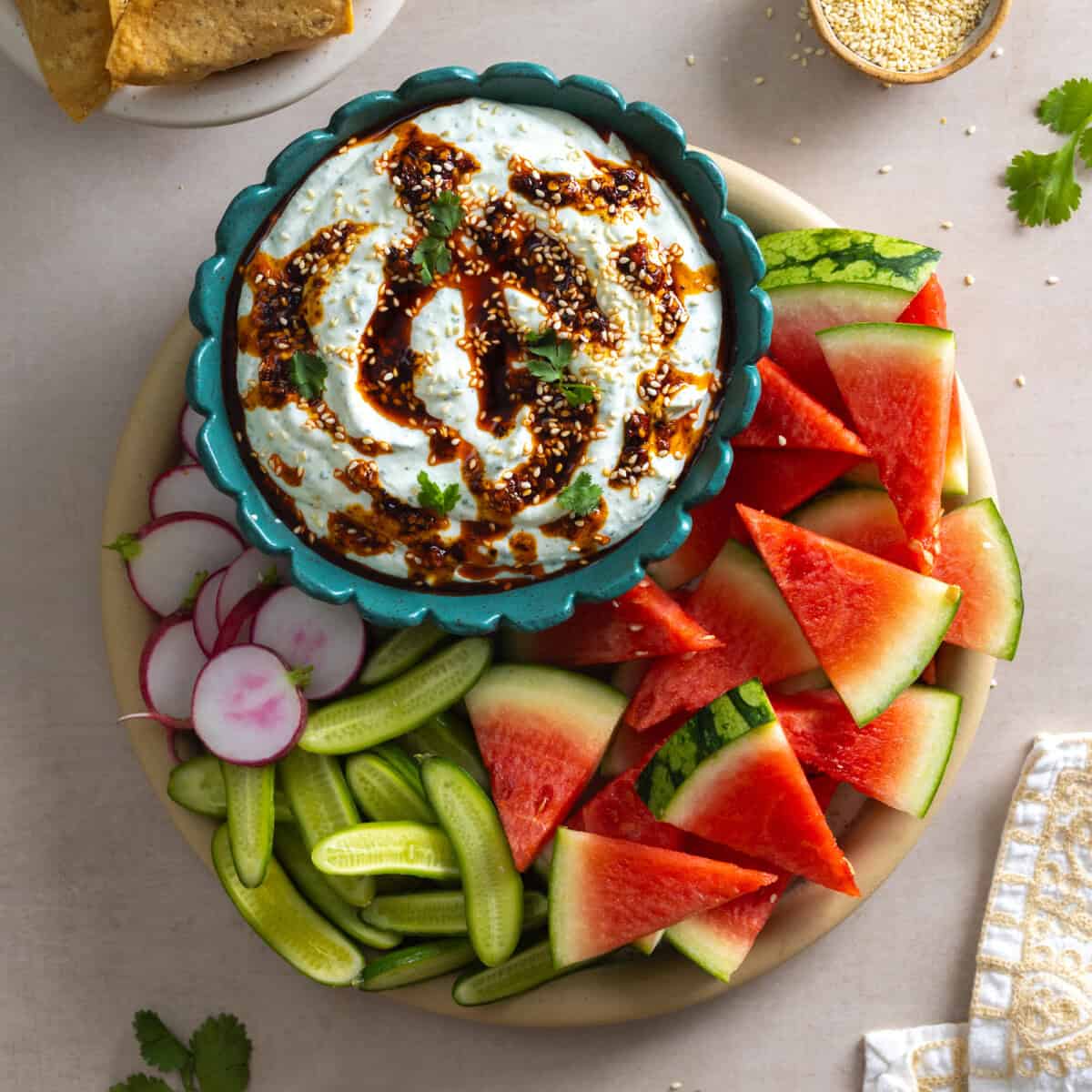 Chili Oil Cottage Cheese Dip