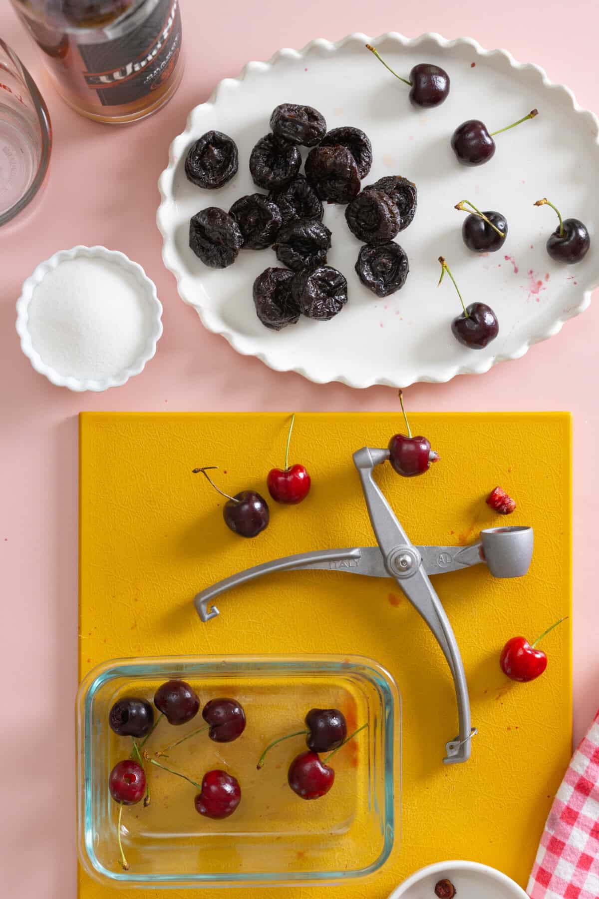 pitting cherries